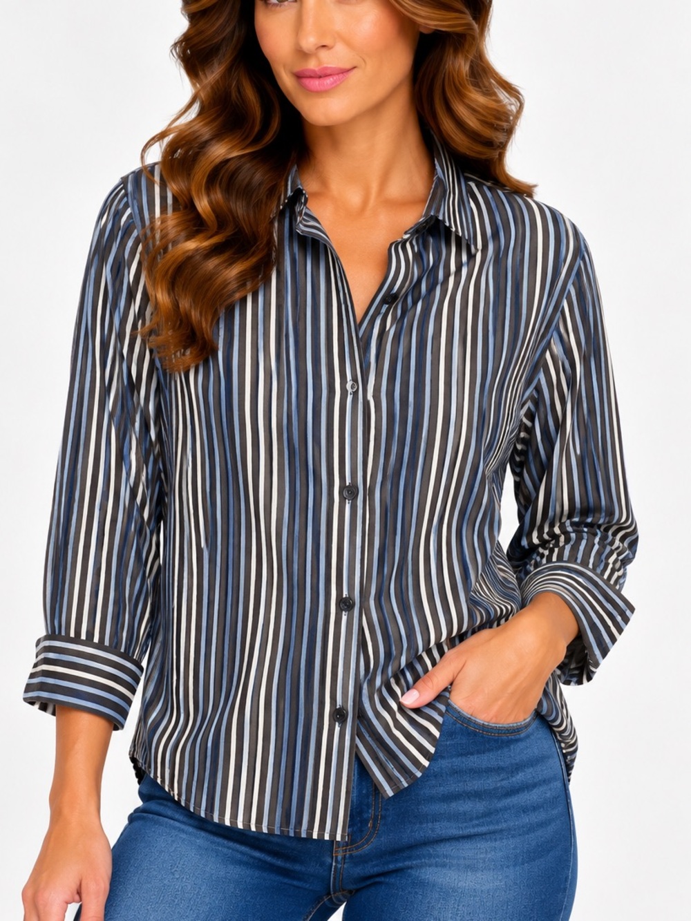 Michael Kors Classic Fit Striped Shirt